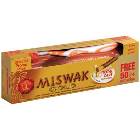 Зубна паста Місвак Голд 120 + 50 г + щітка Dabur Miswak Gold Toothpaste 120 + 50 g + Toothbrush - фото 1