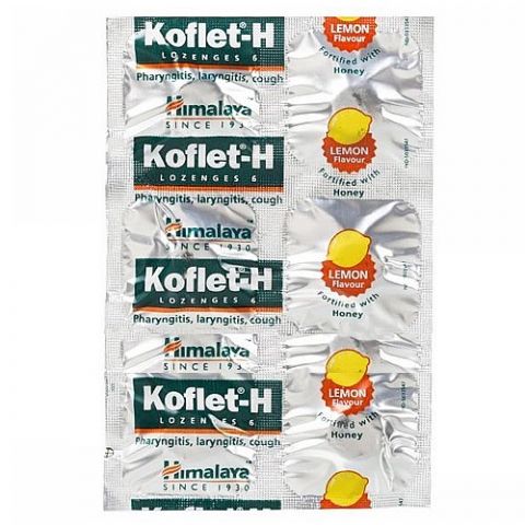 Кофлет, льодяники від кашлю з лимоном і медом 6 шт Himalaya Koflet-H Lemon Lozenges - фото 1