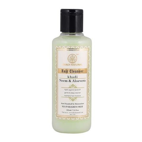 Шампунь бессульфатний Нім і Алое Вера 210 мл Khadi Natural Neem & Aloevera Hair Cleanser SLS/Paraben Free - фото 1