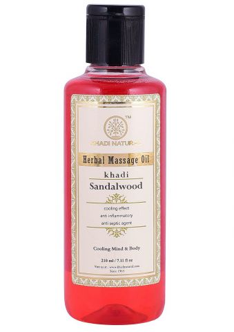 Масло масажне Сандал 210 мл Khadi Natural Sandalwood Herbal Massage Oil - фото 1