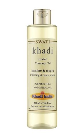 Трав'яна олія масажна Жасмин та могра 210 мл Khadi Swati Herbal Massage Oil Jasmine & Mogra - фото 1