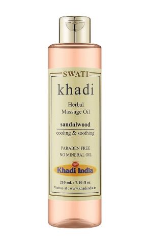 Трав'яна олія масажна Сандалове дерево 210 мл Khadi Swati Herbal Massage Oil Sandalwood - фото 1