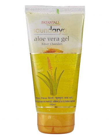 Гель Алое Вера Саундарья з шафраном і сандалом 150 мл Patanjali Saundarya Aloe Vera Gel Kesar Chandan 150 ml - фото 1