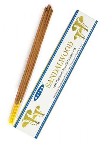 Аромапалички Сандал 15 г Satya Sandalwood Premium Masala Incense - фото 1