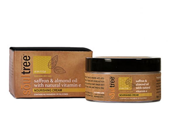 Крем денний живильний з шафраном, мигдальним маслом и вітаміном Е 50 г Soultree Nourishing Cream Saffron & Almond Oil with Natural Vitamin E - фото 1