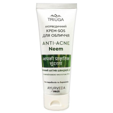 Крем-SOS для обличчя Нім (нічний актив) 75 мл Triuga Ayurveda Mix Anti-acne Neem - фото 1