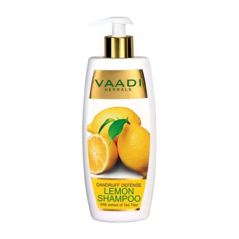 Шампунь від лупи Лимон з екстрактом чайного дерева 350 мл Vaadi Dandruff Defense Lemon Shampoo with Tea Tree Extract - фото 1